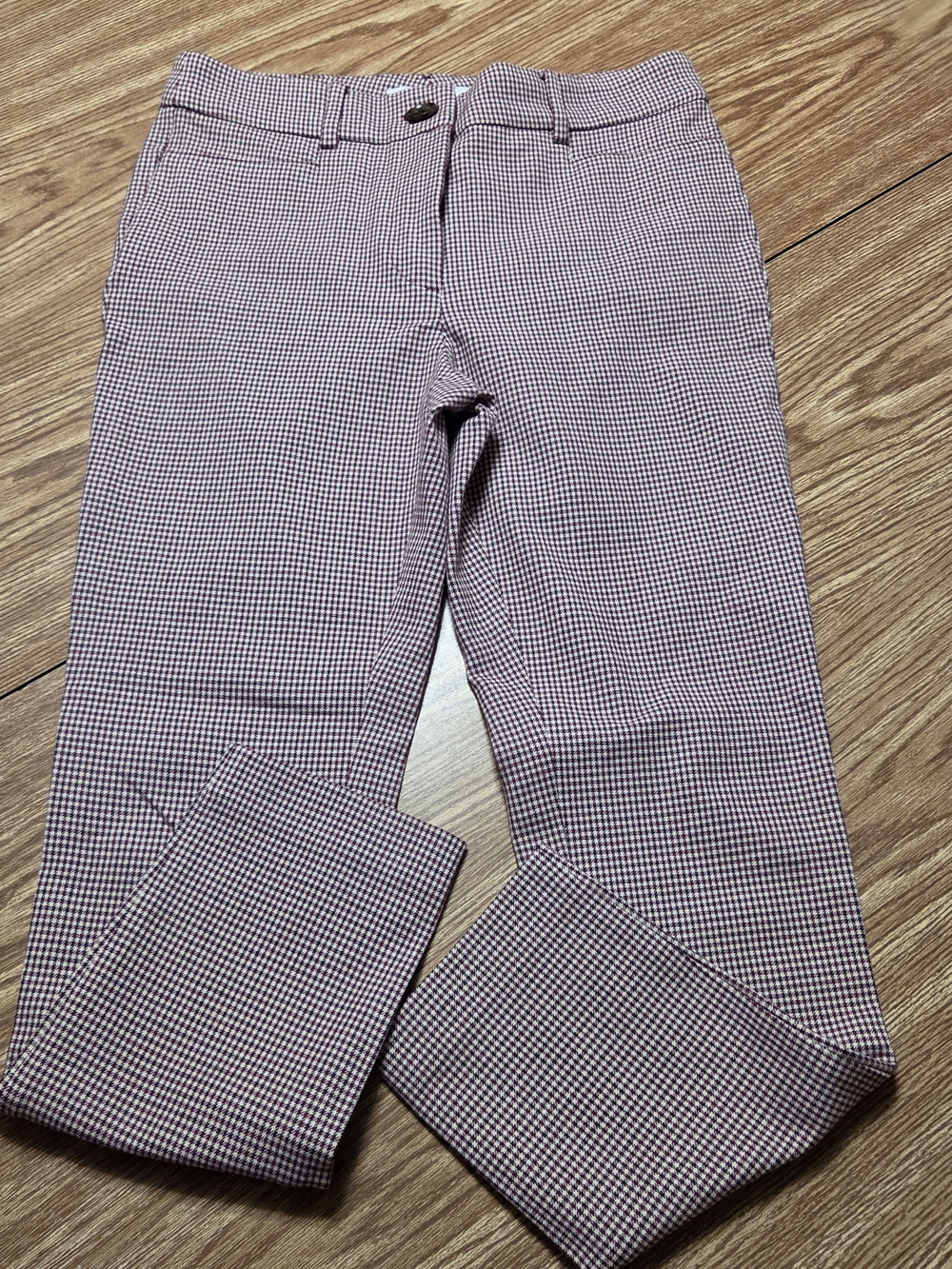 LOFT Women's Burgundy & White Skinny Pants
